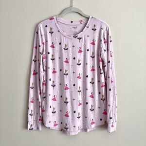 Kyte Baby Bamboo Womens Long Sleeve Shirt Pink Ballerinas Nutcracker Size Small